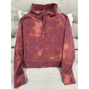 Old Navy Burgundy Fleece Cowl Turtleneck Cropped Sweatshirt Size Medium
